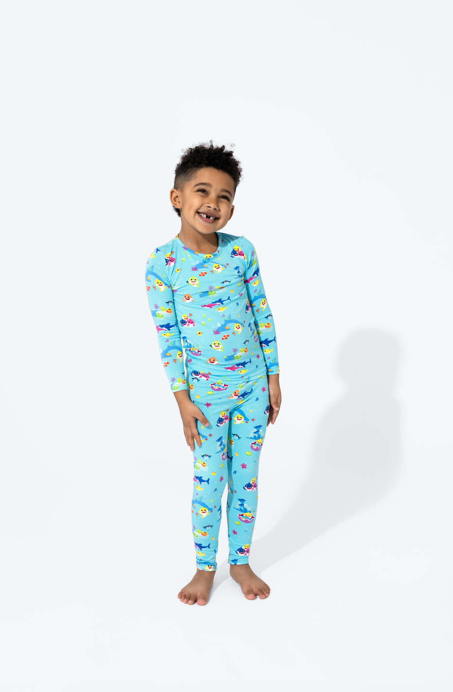 Bellabu Bear x Baby Shark Long Sleeve Pants Bamboo Kids Pajamas