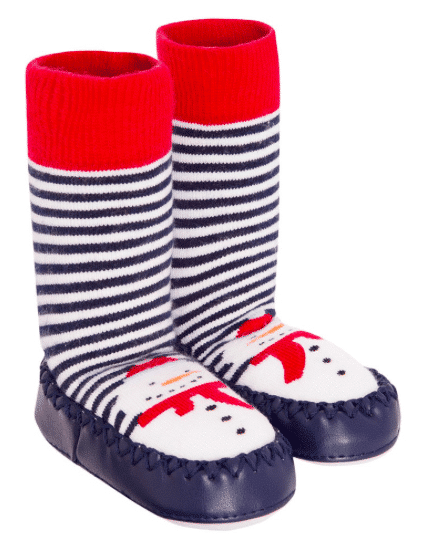 JoJo Maman Bebe Slipper Socks--Snowman Purple Owl Boutique