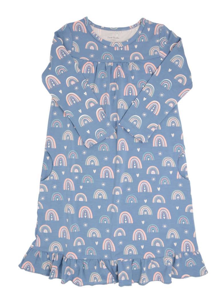 Sweet Bamboo Boho Dress in Rainbows Purple Owl Boutique