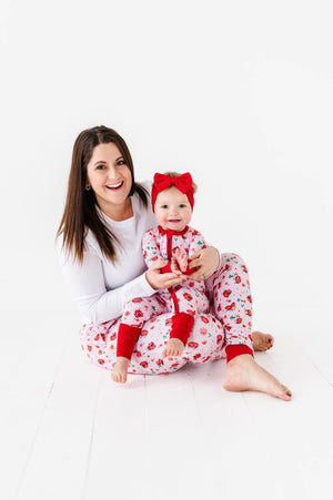 Shop The Sleepy Sloth Valentine's Day Little Lady Love Ladybug Zip Jammies Convertible Romper at Purple Owl Boutique