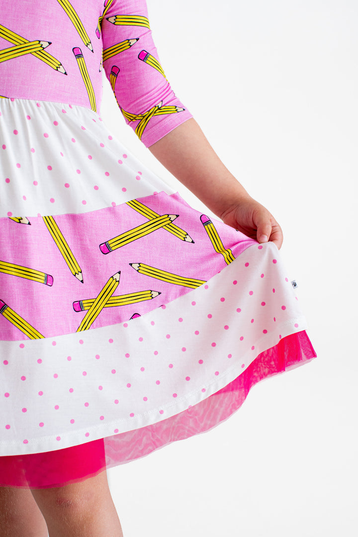 Birdie Bean Grace/Marie Pink Pencils Back to School Girls Birdie Dress 2T Birdie Bean Grace/Marie Pink Pencils Back to School Girls Birdie Dress 2T