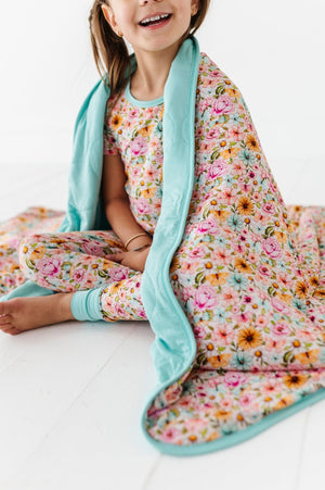 Shop The Sleepy Sloth Penelope's Petals Floral Print Toddler Blankie Blanket at Purple Owl Boutique