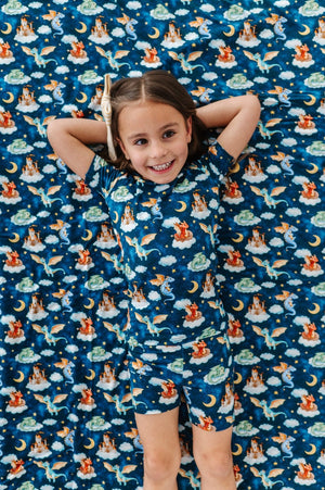 Shop The Sleepy Sloth Prima Blue Dragon Print Toddler Blankie Blanket at Purple Owl Boutique